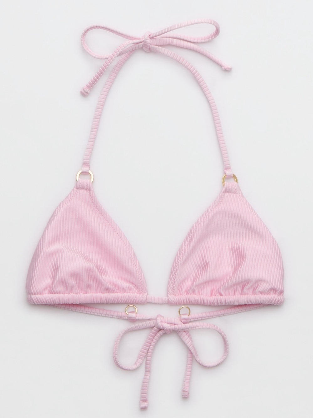Aerie Shine Rib String Triangle Bikini Top - Picture 3 of 7